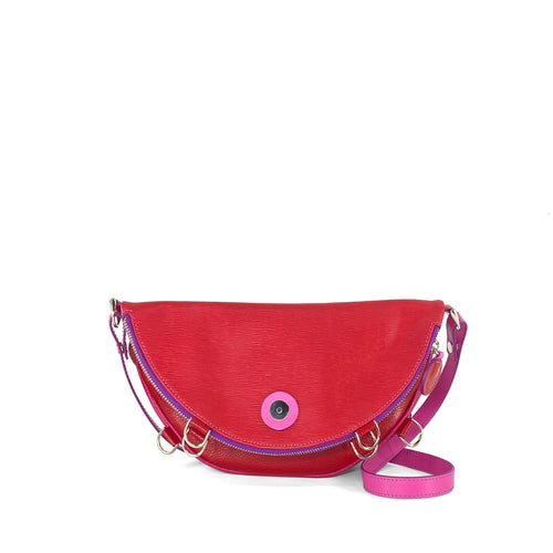 MACARON leather bag - poppy