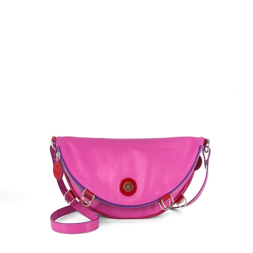 MACARON leather bag - poppy