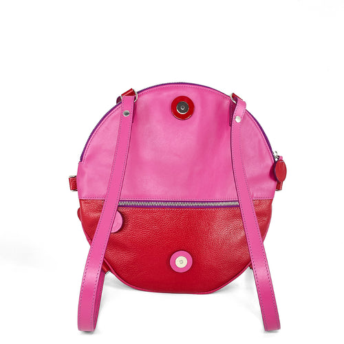 MACARON leather bag - poppy