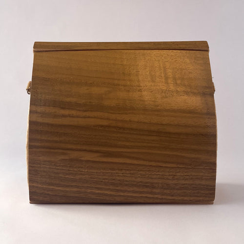 Wooden Curved Cross-Body Bag European Walnut