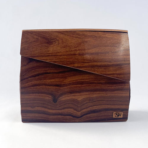 Wooden Curved Cross-Body Bag Rosewood Santos