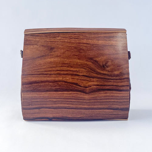 Wooden Curved Cross-Body Bag Rosewood Santos