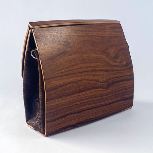 Wooden Curved Cross-Body Bag Rosewood Santos