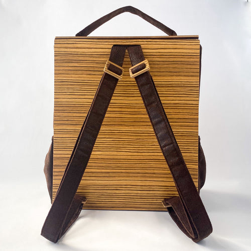 wooden backpack zebrano back