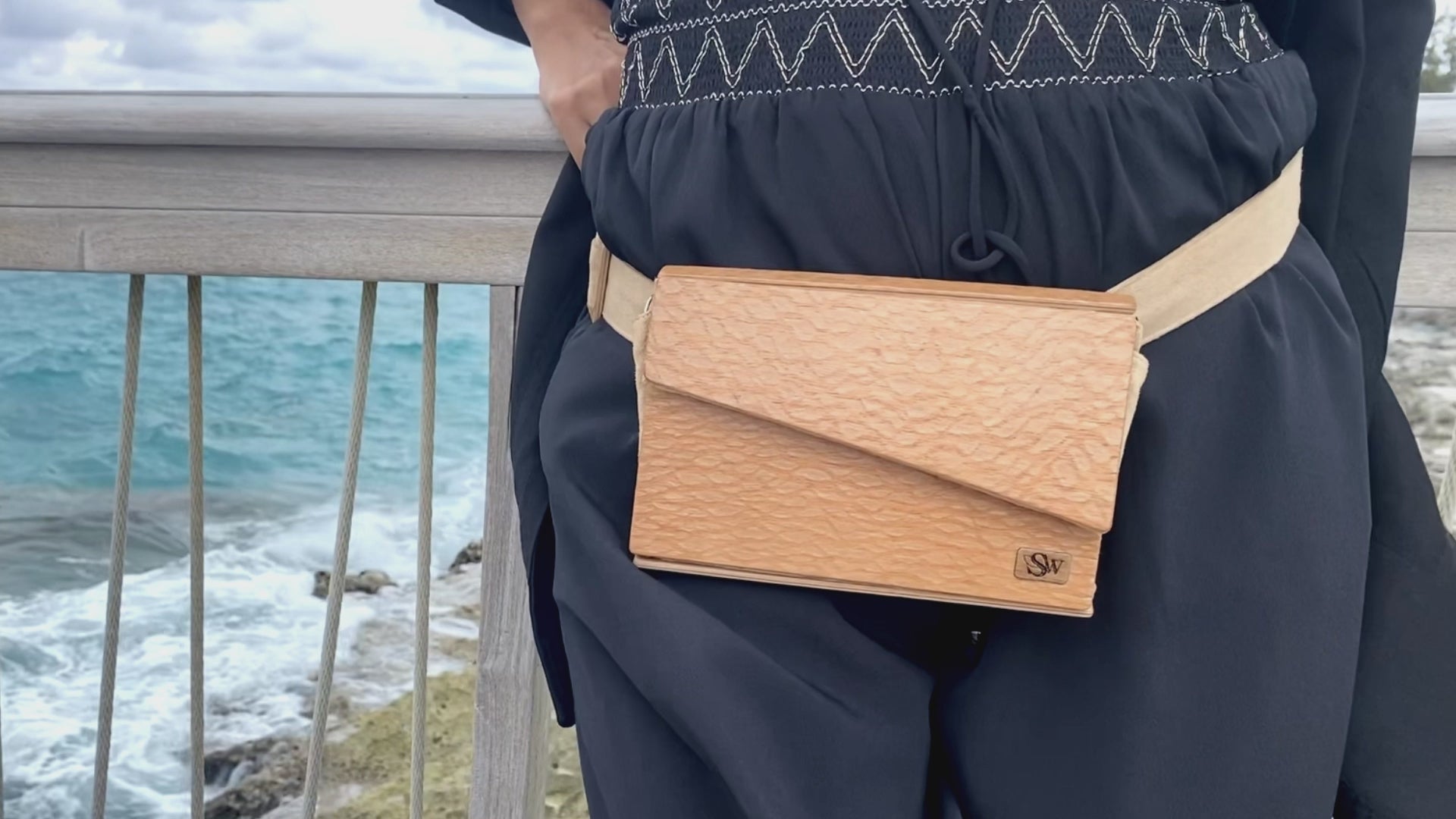 wooden luxury beltbag